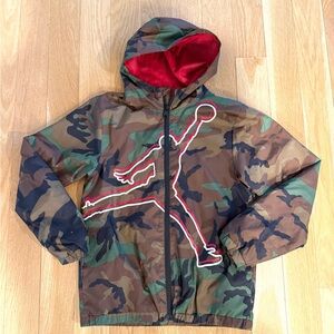 Jordan Kids Camouflage Raincoat with Red Interior